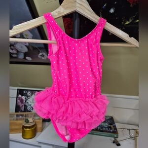 Circo Pink and White Polka Dot Swimsuit